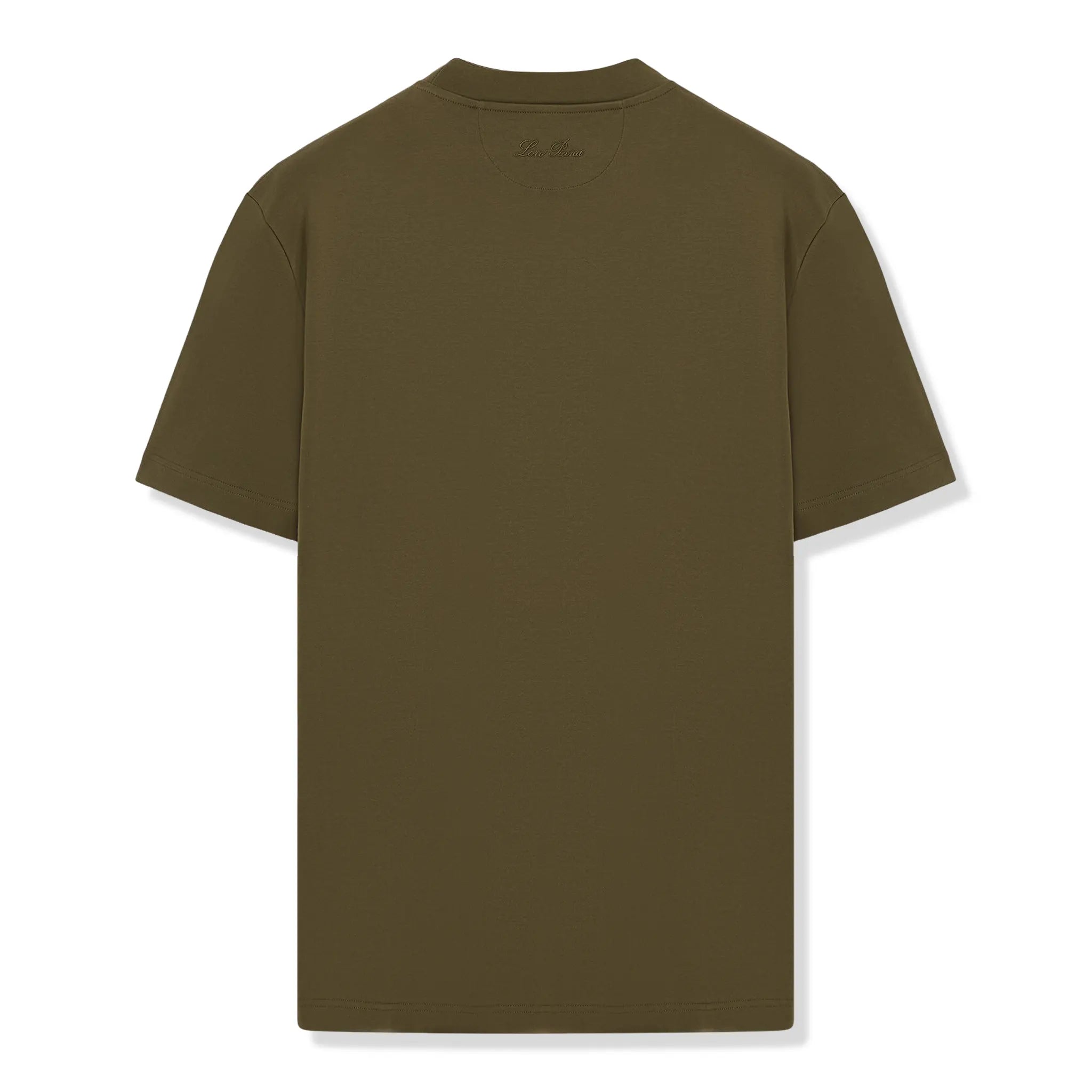 Back View of Loro Piana Ray Cotton Lazy Summer Antique Silver T-Shirt FAM8924_515Q